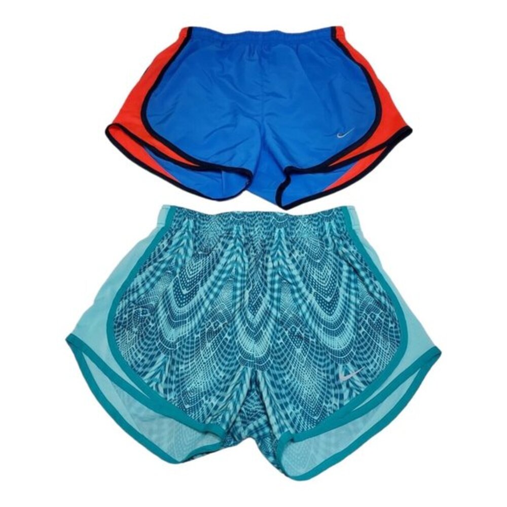 Lot Of 2 Nike Tempo Dri Fit Athletic Shorts Built In Brief Womens Sz XS Colorful